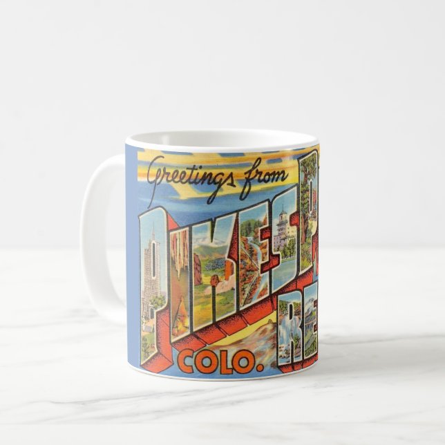 Retro Pikes Peak Colorado Mug (Devant gauche)