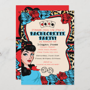Retro Pin-up Girl, Rock-A-Billy Fête Invitations