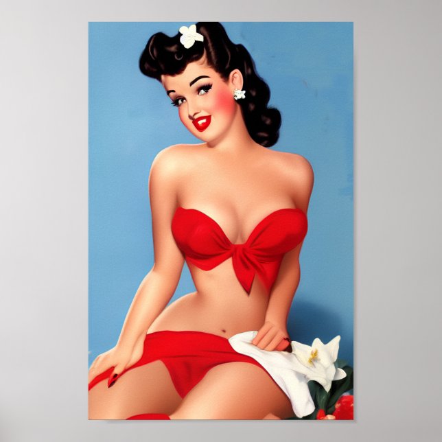 Retro Pin-Up Poster with a Sultry Twist  (Devant)