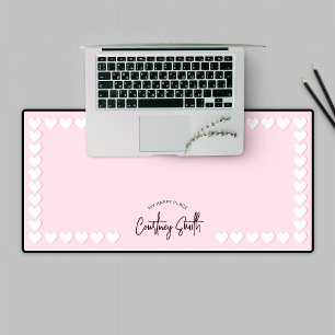 Retro Pink Heart Motif mignon Trendy Nom du script