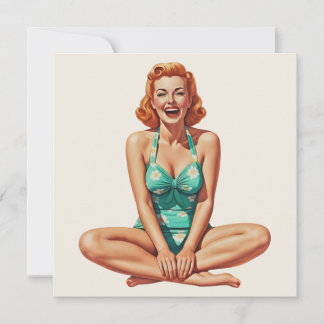 Retro PinUp 1950s Girl en maillot de bain floral