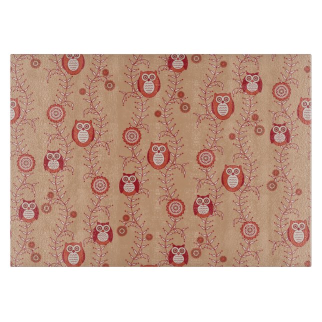 Rétro planche à découper de hiboux (Devant)