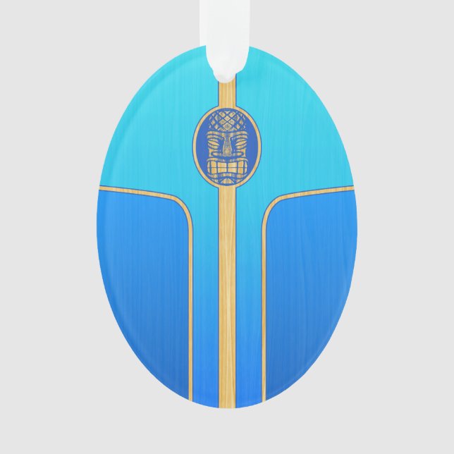 Rétro planche de surf bleue de Tiki (devant)