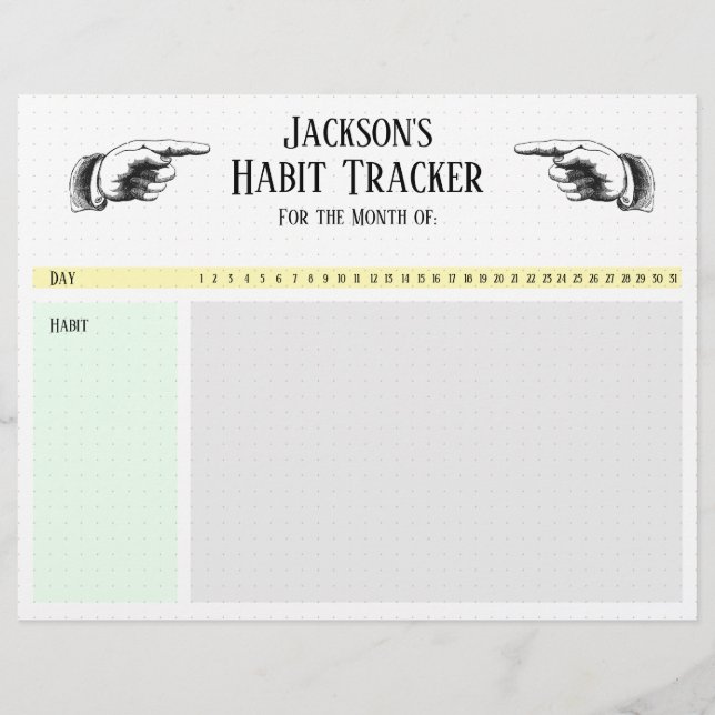 Retro Pointing Hands Habit Tracker (Devant)