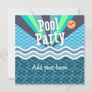 Retro Pool Party Invitation