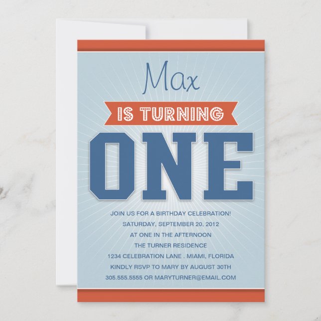 RÉTRO PREMIÈRE INVITATION D'ANNIVERSAIRE DE (Devant)