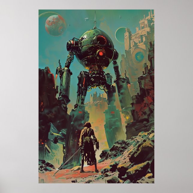 Retro Pulp Sci-Fi Ilya Repin Poster (Devant)
