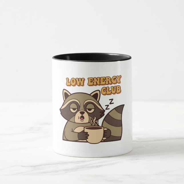 Retro Raccoon Low Energy Color Inside Mug (Centre)