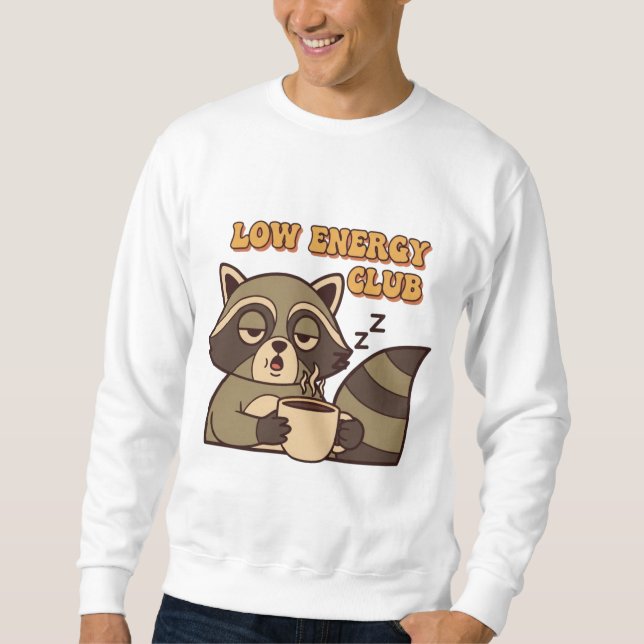 Retro Raccoon Low Energy Men’s Sweatshirt (Devant)