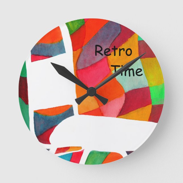 "Retro Rad" Art Wall Horloge ronde (Recto)