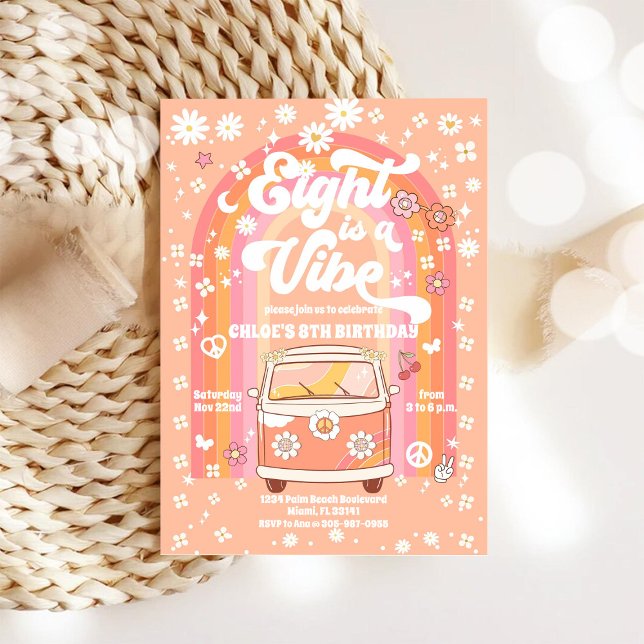 Retro Rainbow Birthday Invitation (Créateur téléchargé)