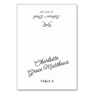 Retro Red & White Mariage Nom d'hôte Carte de plac
