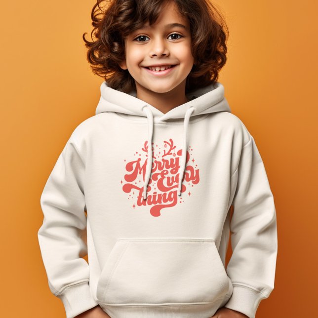 Retro Red White Merry tout Joyeux Noël (Retro Red White Merry everything Merry Christmas Hoodie)