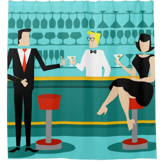 Rétro rideau en douche de salon de cocktail (Devant)