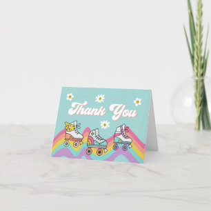 Retro Roller Ski arc-en-ciel Anniversaire Merci
