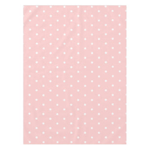 Rétro rose avec la nappe blanche de pois