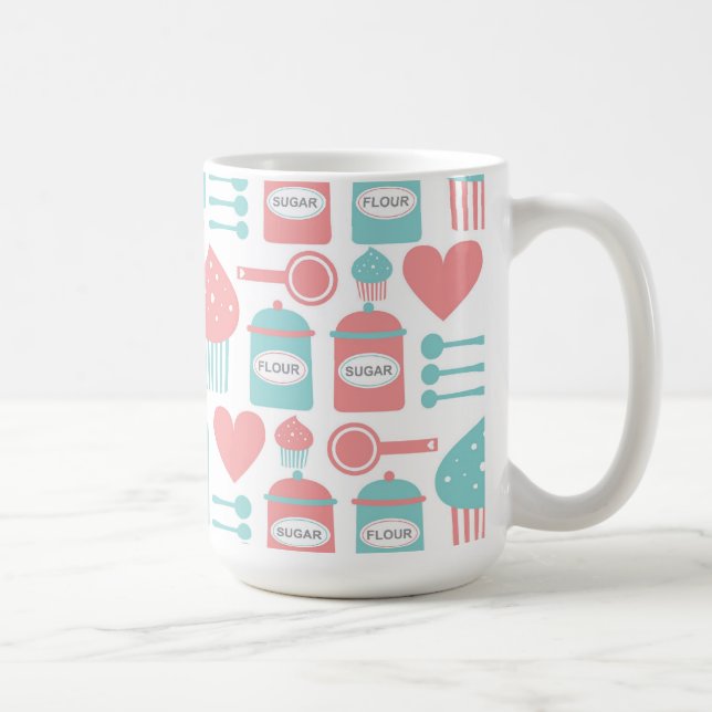 Rétro rose de cuisine et turquoise et tasse de (Droite)