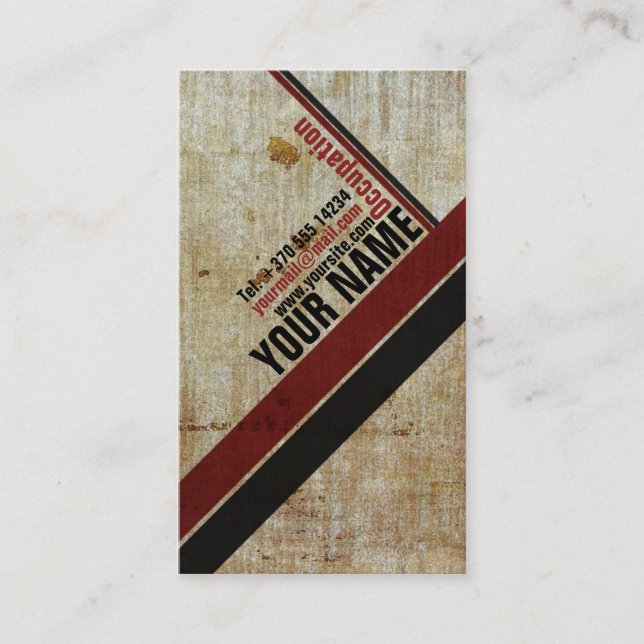 Rétro rouge élégant vintage un carte de visite (Devant)