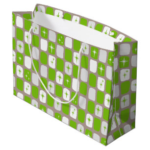 Rétro sac vert et blanc de cadeau de Starburst