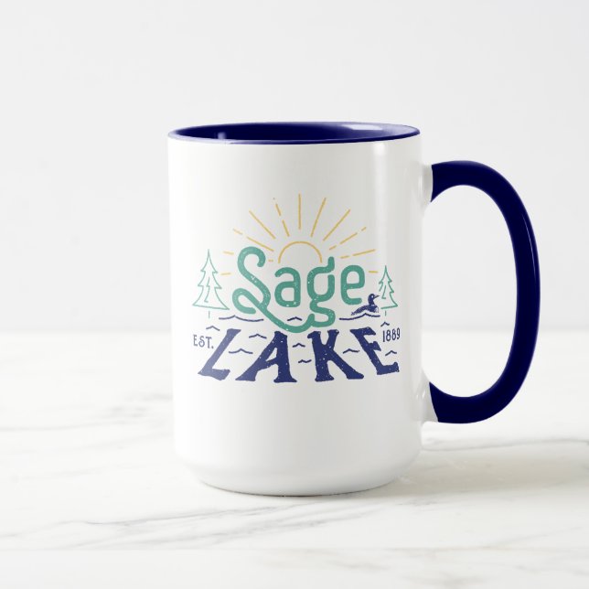 Retro Sage Lake 15oz Mug (Droite)