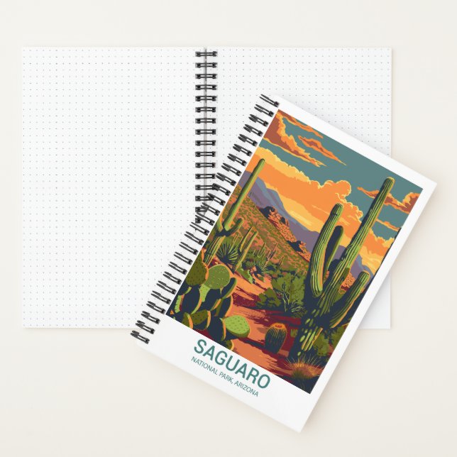Retro Saguaro Pittoresque View Bullet Journal (À l'intérieur)