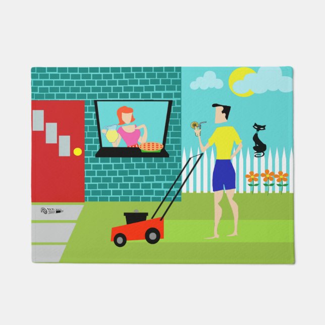 Rétro samedi matin tapis de porte (Devant)