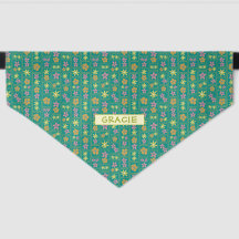 Rétro sarcelle patchwork floral personnalisé grand