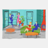 Rétro serviette de cuisine classique de télévision