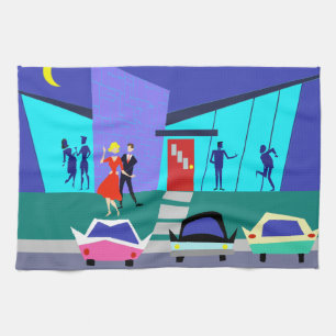 Rétro serviette de cuisine de partie de Chambre