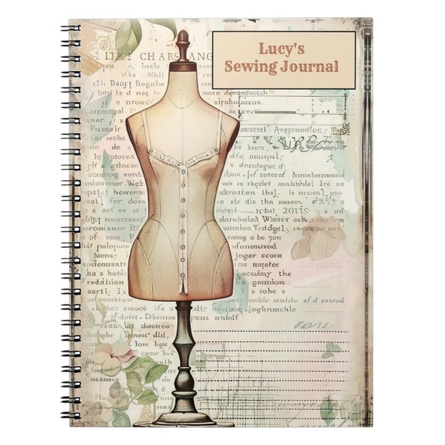 Retro Sewing Journal Tailor's Dummy (Devant)
