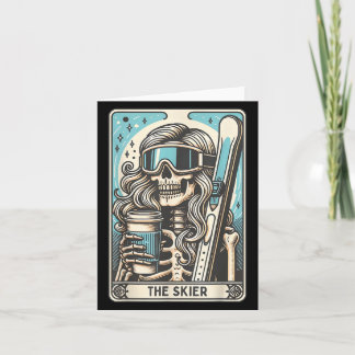 Retro Skier Carte Tarot Funny Skeleton Skier Sk