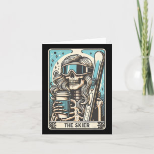 Retro Skier Carte Tarot Funny Skeleton Skier Sk