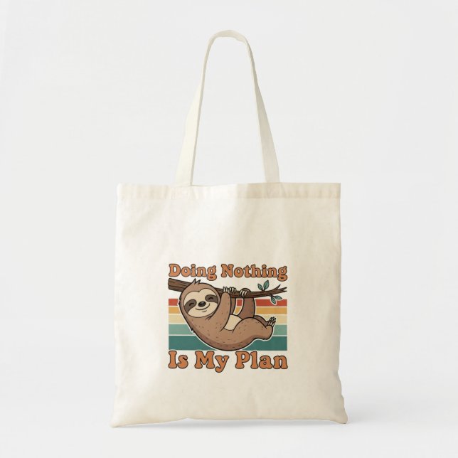 Retro Sloth Slow Life Canvas Tote Bag (Devant)