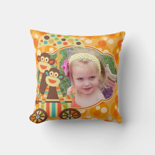 Retro Sock Monkeys Custom Photo MOJO Coussin (Recto)