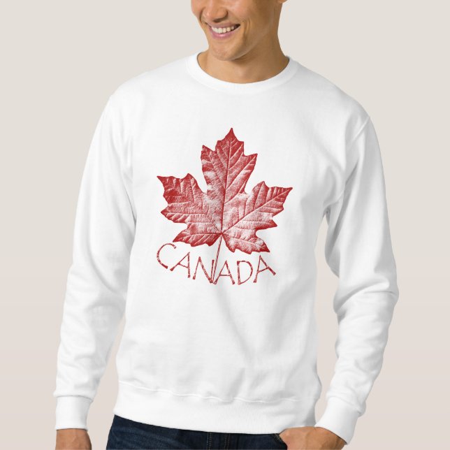 Rétro souvenir de feuille d'érable de sweatshirt (Devant)