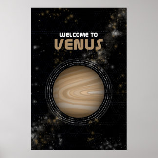 Retro Space Art avec la planète Vénus Poster
