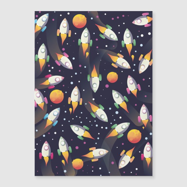 Retro Space Rockets motif. (Devant)