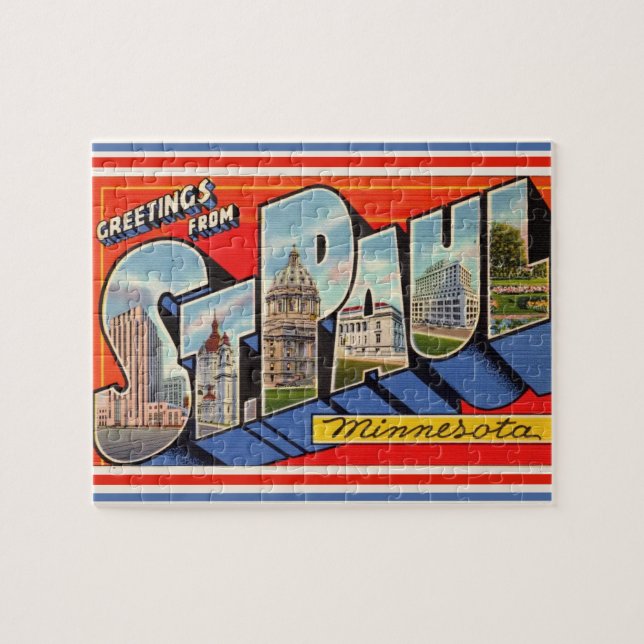 Retro St Paul Minnesota Jigsaw Puzzle (Horizontal)