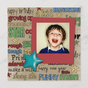 rétro stars bougie garçon photo invitations annive