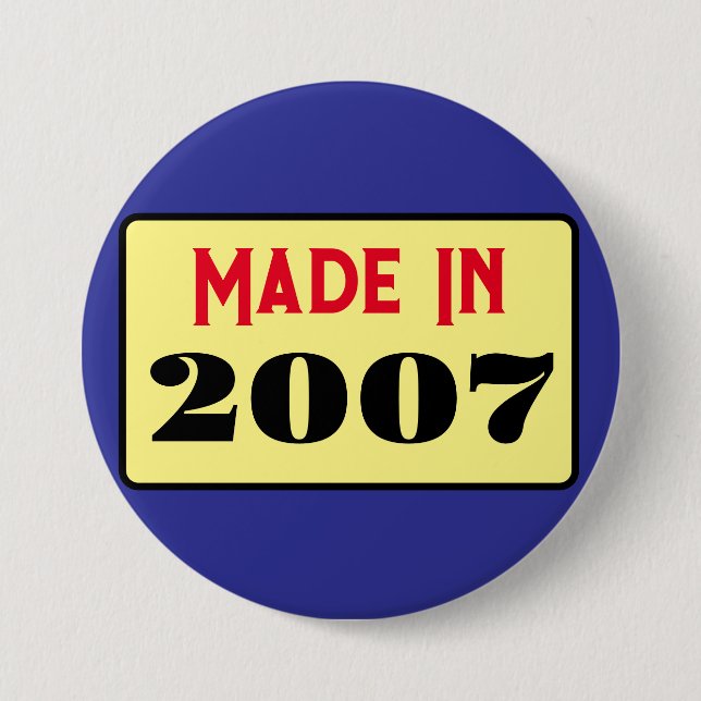 Retro style 18ème anniversaire badge 2007 (Devant)