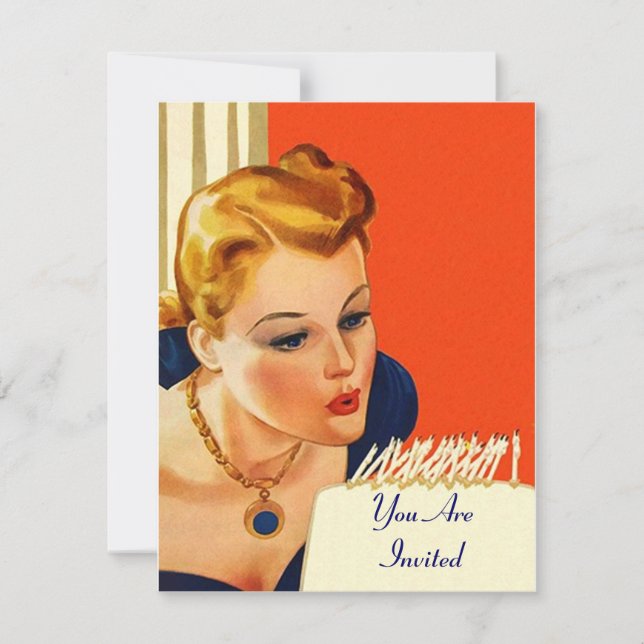 Retro Style - Invitation à la fête d'anniversaire  (Devant)