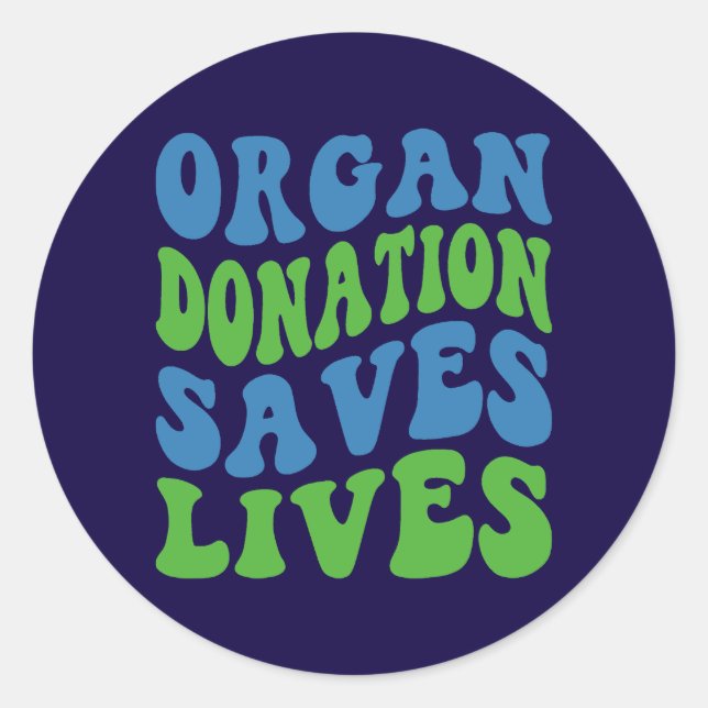 Retro Style Organ Donation Saves Lives Sticker (Devant)