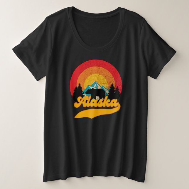 Retro Sunset Alaska Juneau Bear Mountains Wild AK (Design devant)