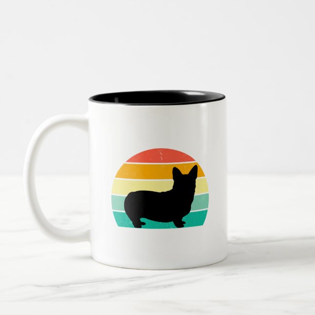 Retro Sunset Corgi Coffee Mug (Gauche)