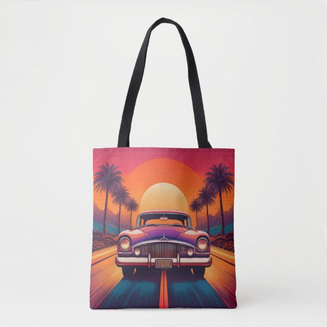 Retro Sunset Drive avec Sac fourre-tout de voiture (Devant)