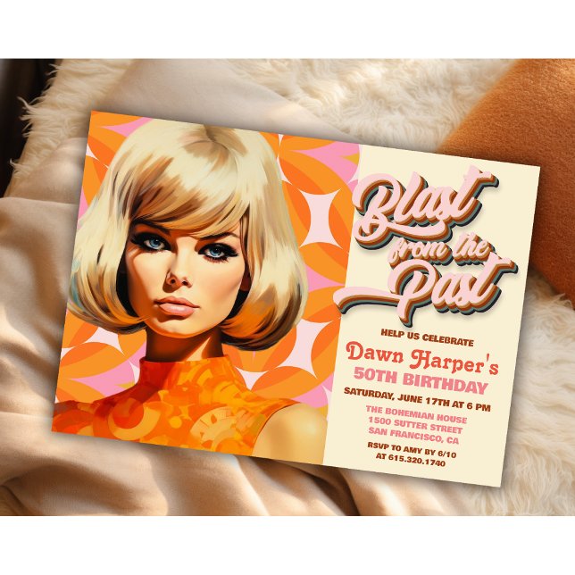 Retro Super 60s les années 70 Invitation (Créateur téléchargé)