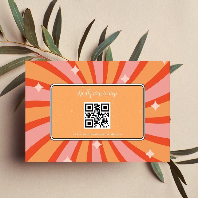 Retro Super 70's Theme Muted Tones Wedding RSVP (Créateur téléchargé)