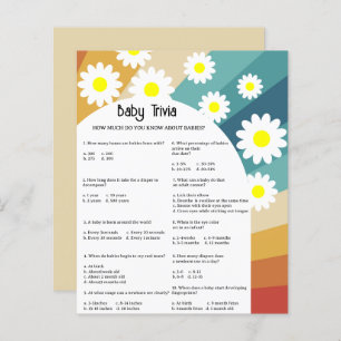 Retro Super - Bébé Trivia   Jeu Baby shower