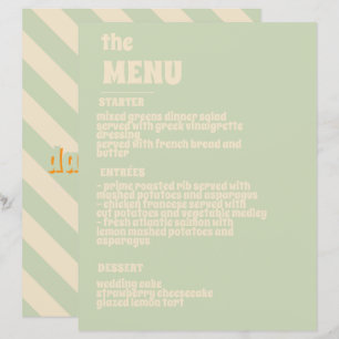 Retro Super coloré Wavy Boho Menu Mariage