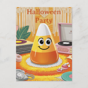 Retro, Super Corn de bonbons Halloween Invitation